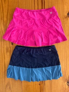 Lot: 2 EleVen by Venus Williams Tennis Skorts — Pink + Navy/Teal M